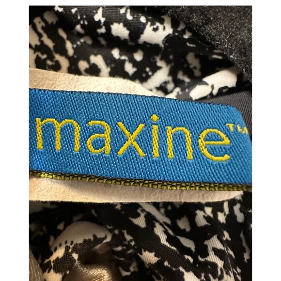 Maxine Black White Pattern Belted Tankini Bikini Top Size 20w - NO BOTTOMS - Picture 3 of 5